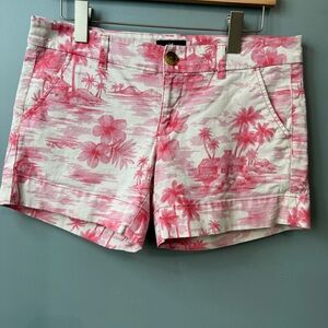 American Eagle Stretch Midi Shirts in a Tropical Toile Print. Women’s 10